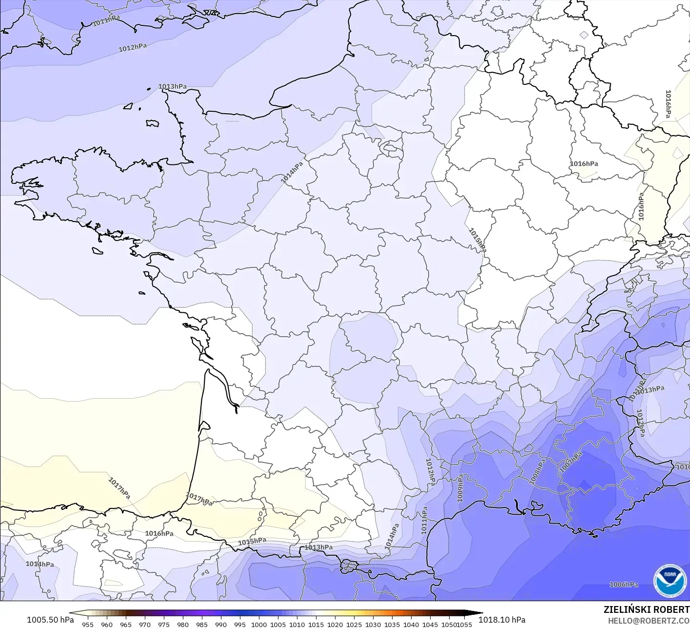 GFS model - Prancis, Tekanan