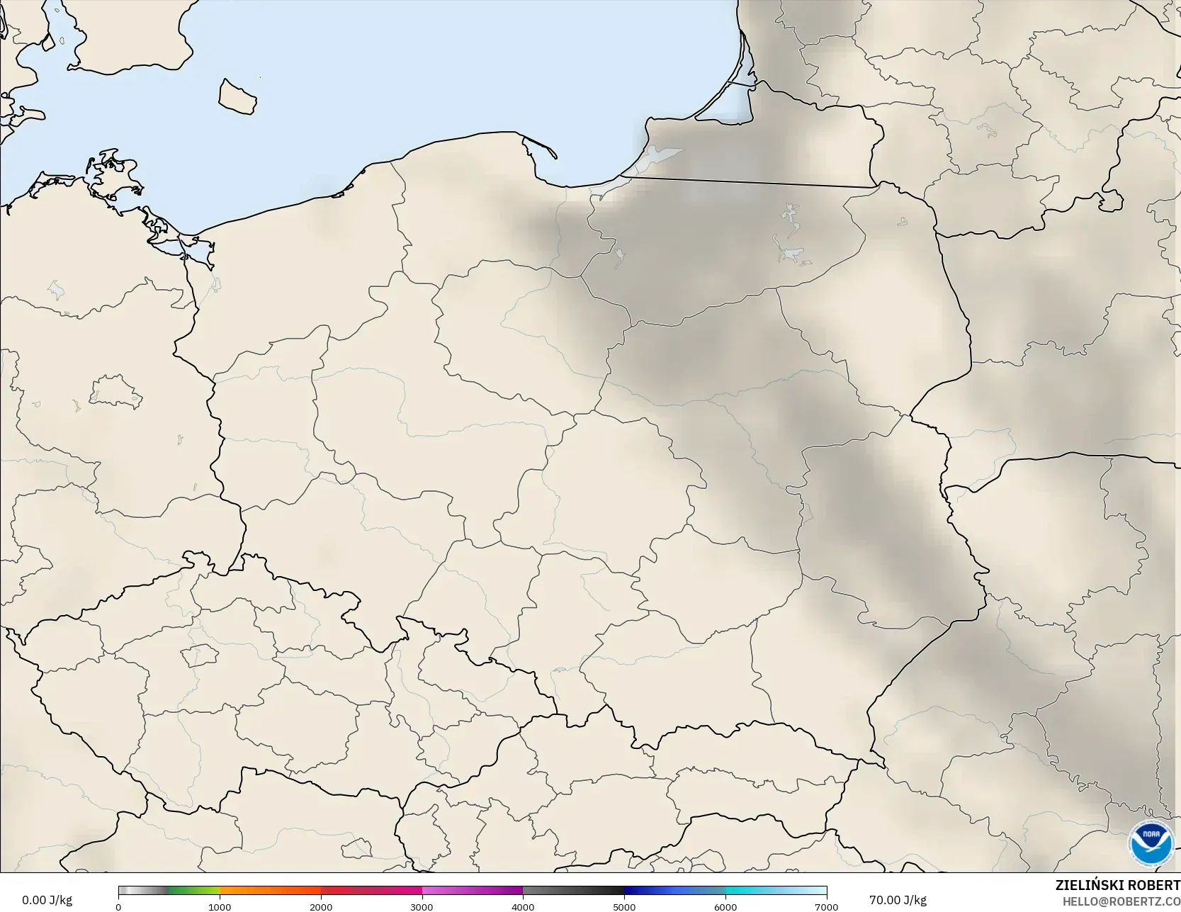 GFS model - Polandia, CAPE