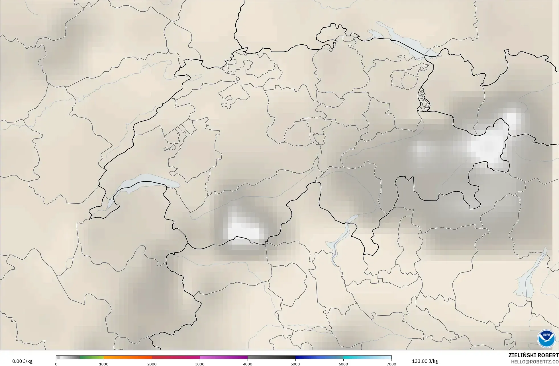 GFS model - Switzerland, CAPE