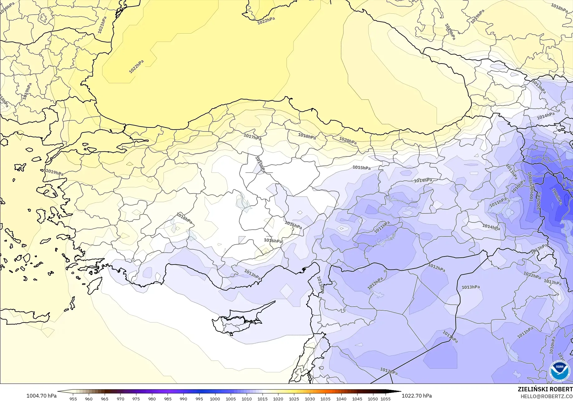 GFS model - Turki, Tekanan