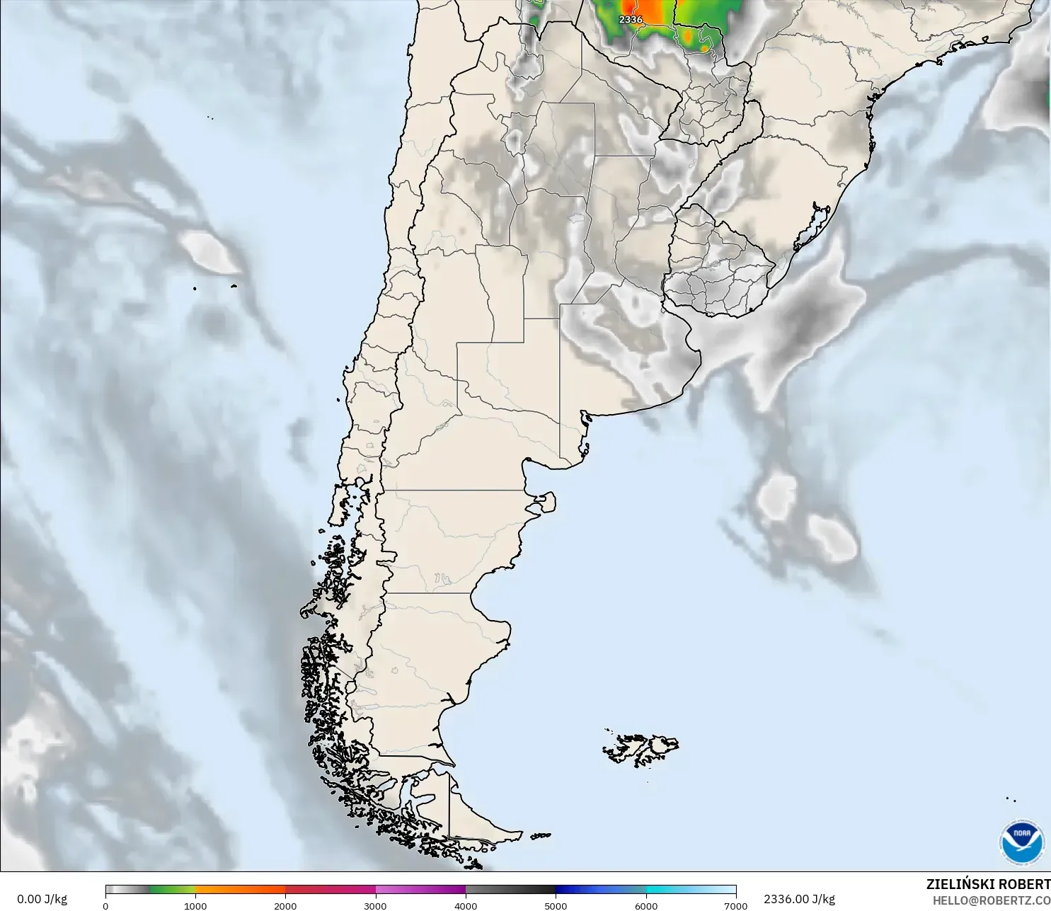 GFS نموذج - الأرجنتين, CAPE