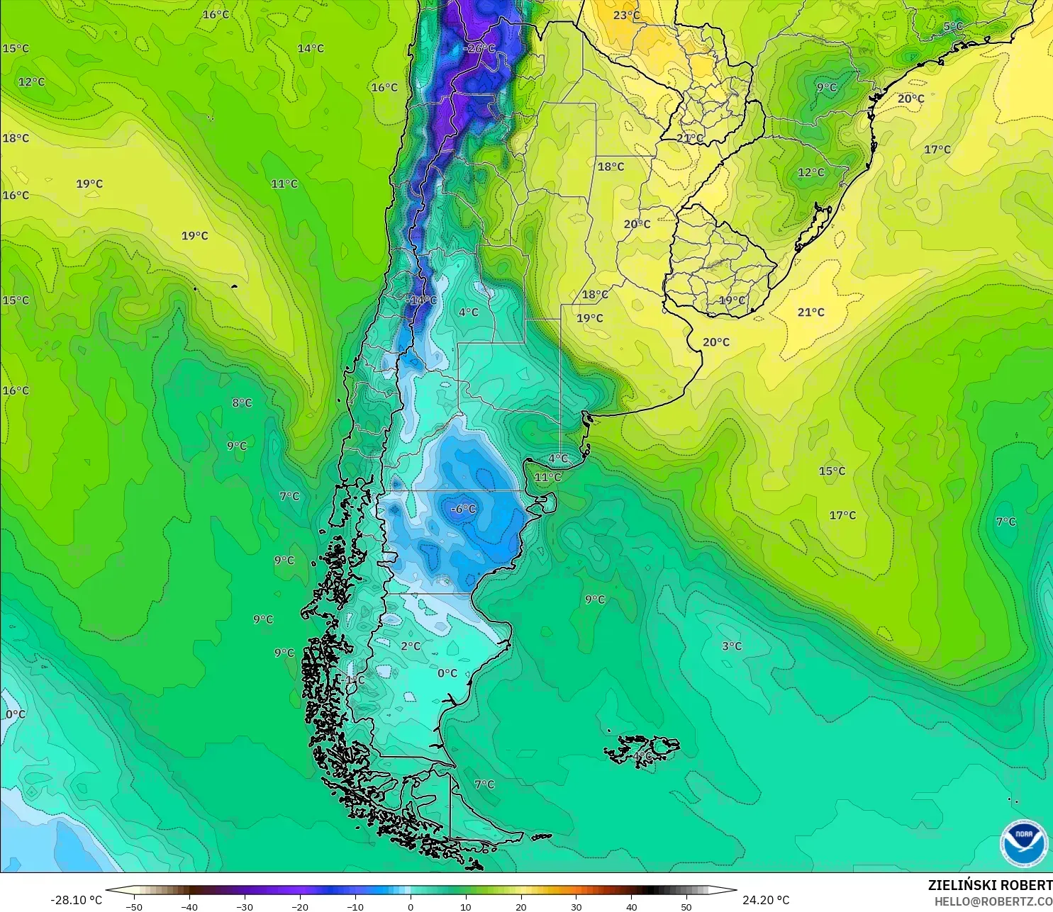 GFS نموذج - الأرجنتين, نقطة الندى 2 م