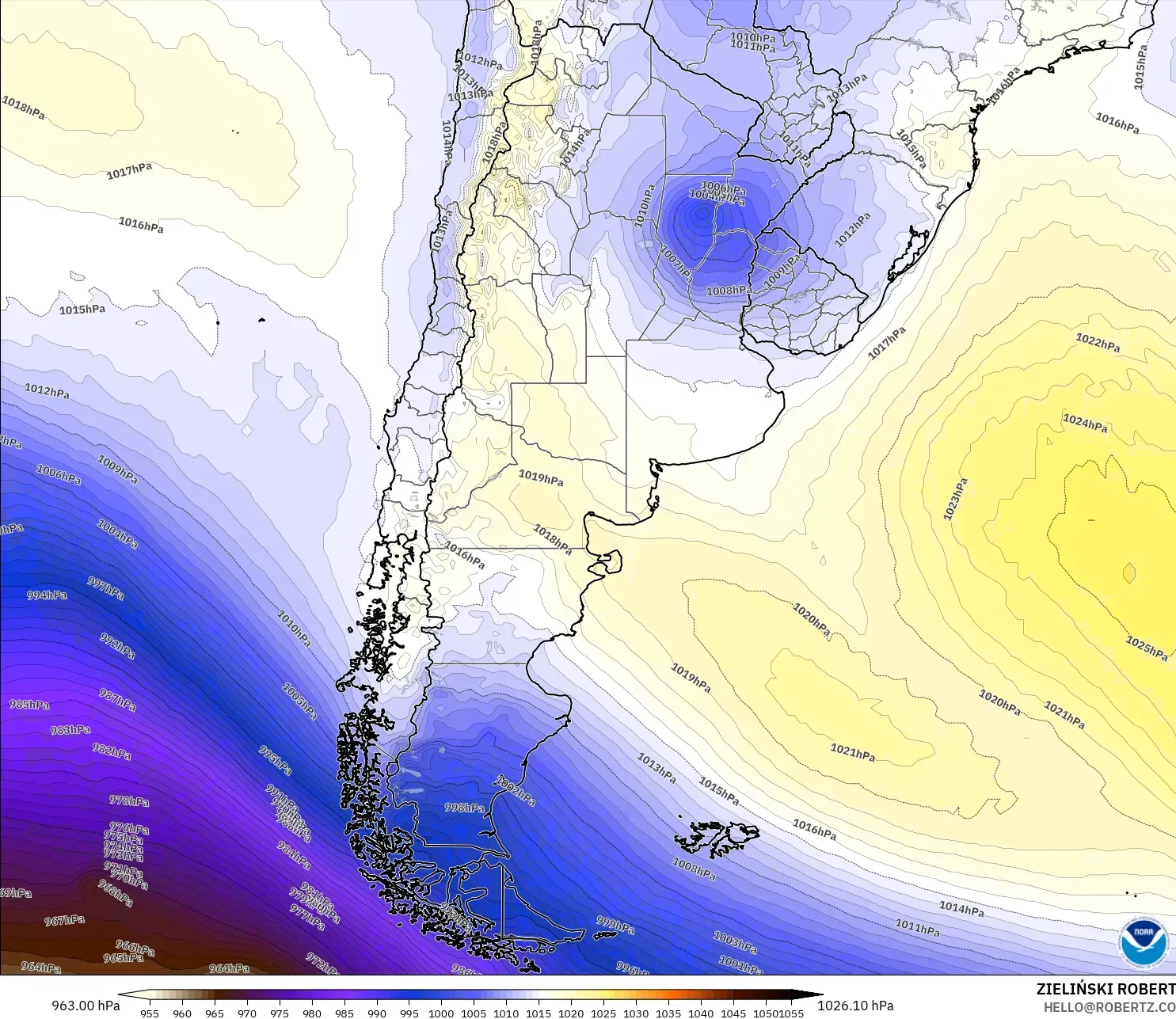 GFS نموذج - الأرجنتين, الضغط