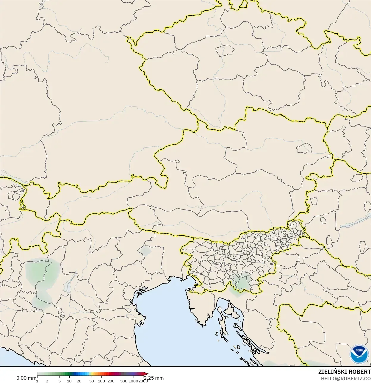 GFS نموذج - النمسا, تراكم الهطول