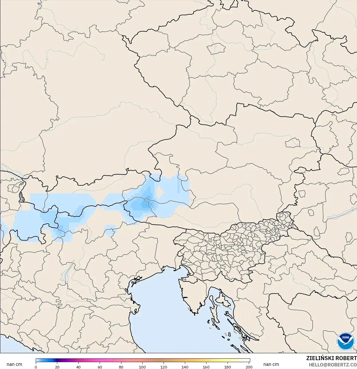GFS نموذج - النمسا, عمق الثلج