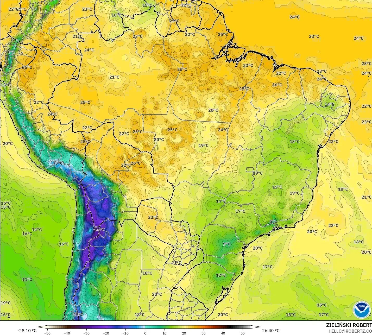 GFS نموذج - البرازيل, نقطة الندى 2 م