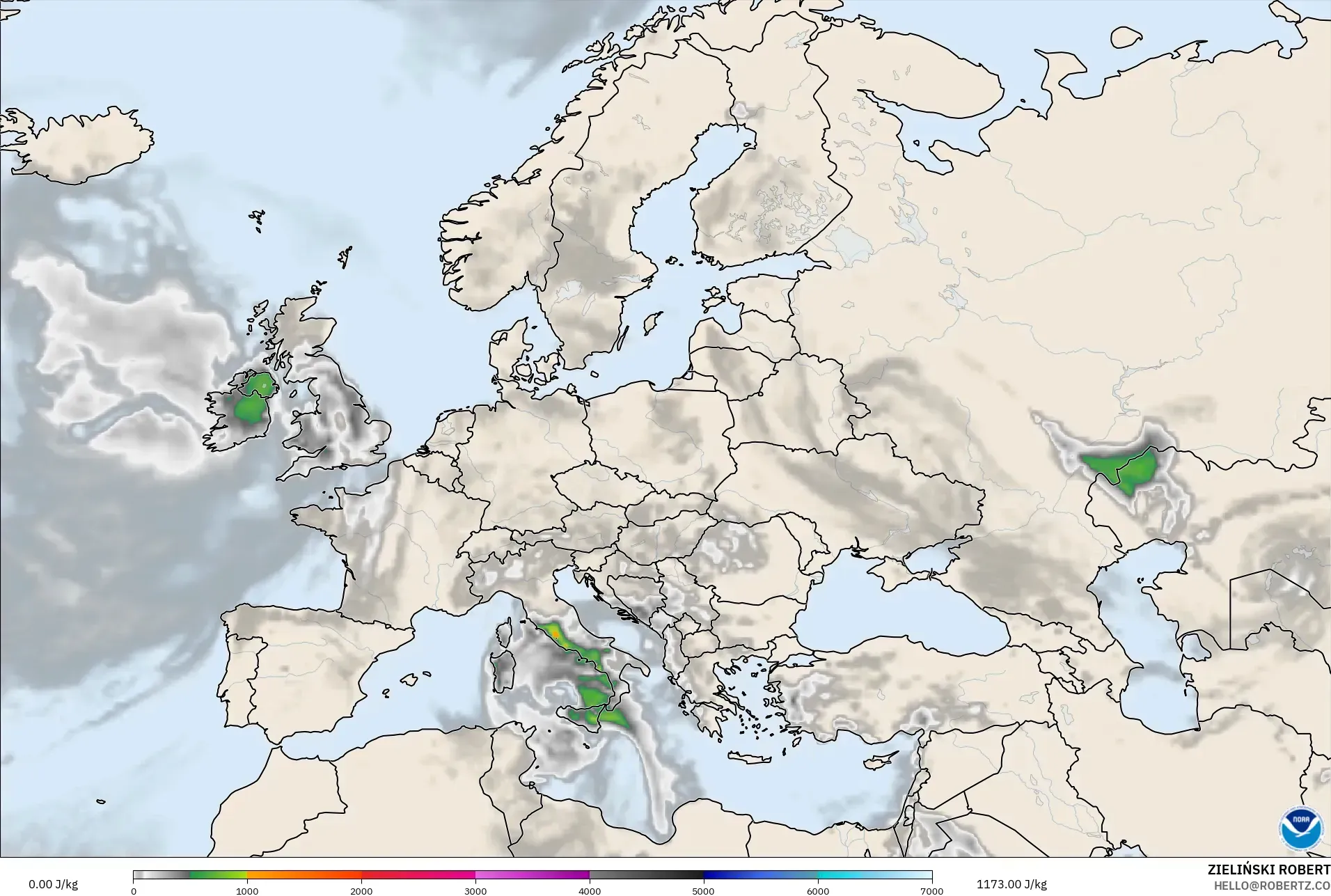 GFS نموذج - أوروبا, CAPE