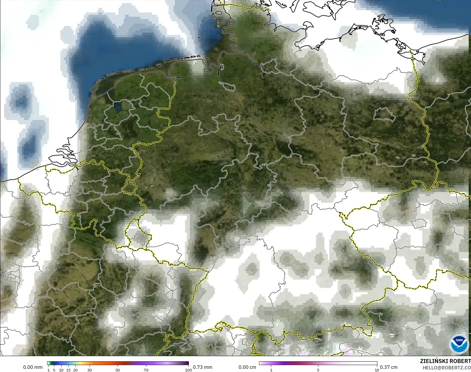 GFS نموذج - ألمانيا, الهطول والغيوم والضغط