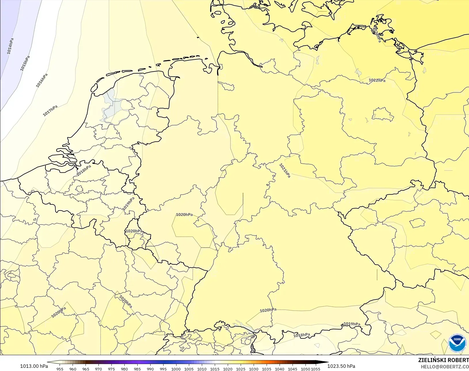GFS نموذج - ألمانيا, الضغط