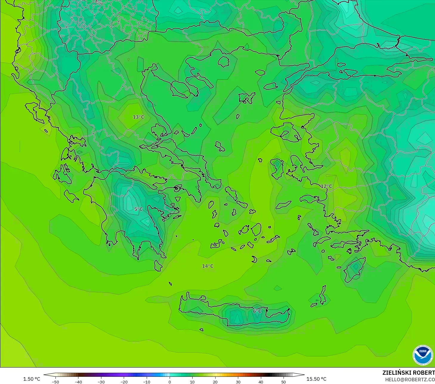GFS نموذج - اليونان, نقطة الندى 2 م