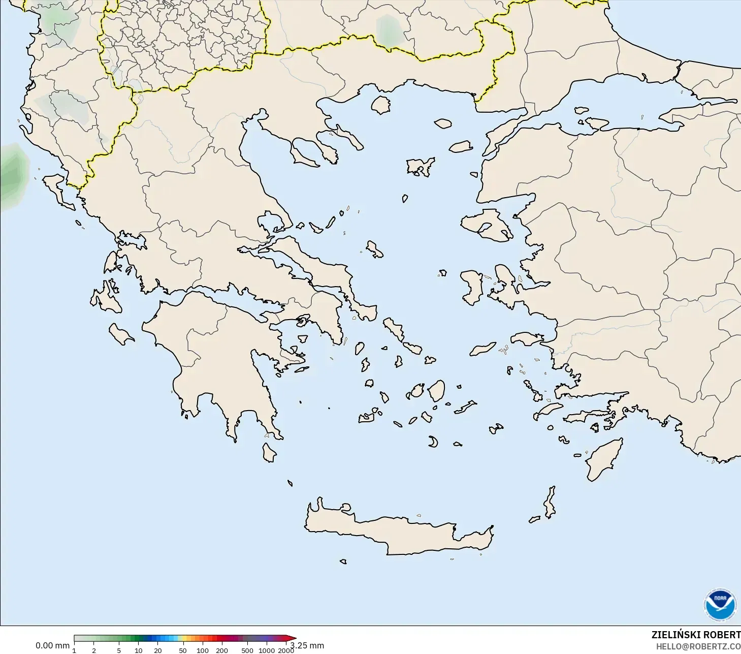 GFS نموذج - اليونان, تراكم الهطول