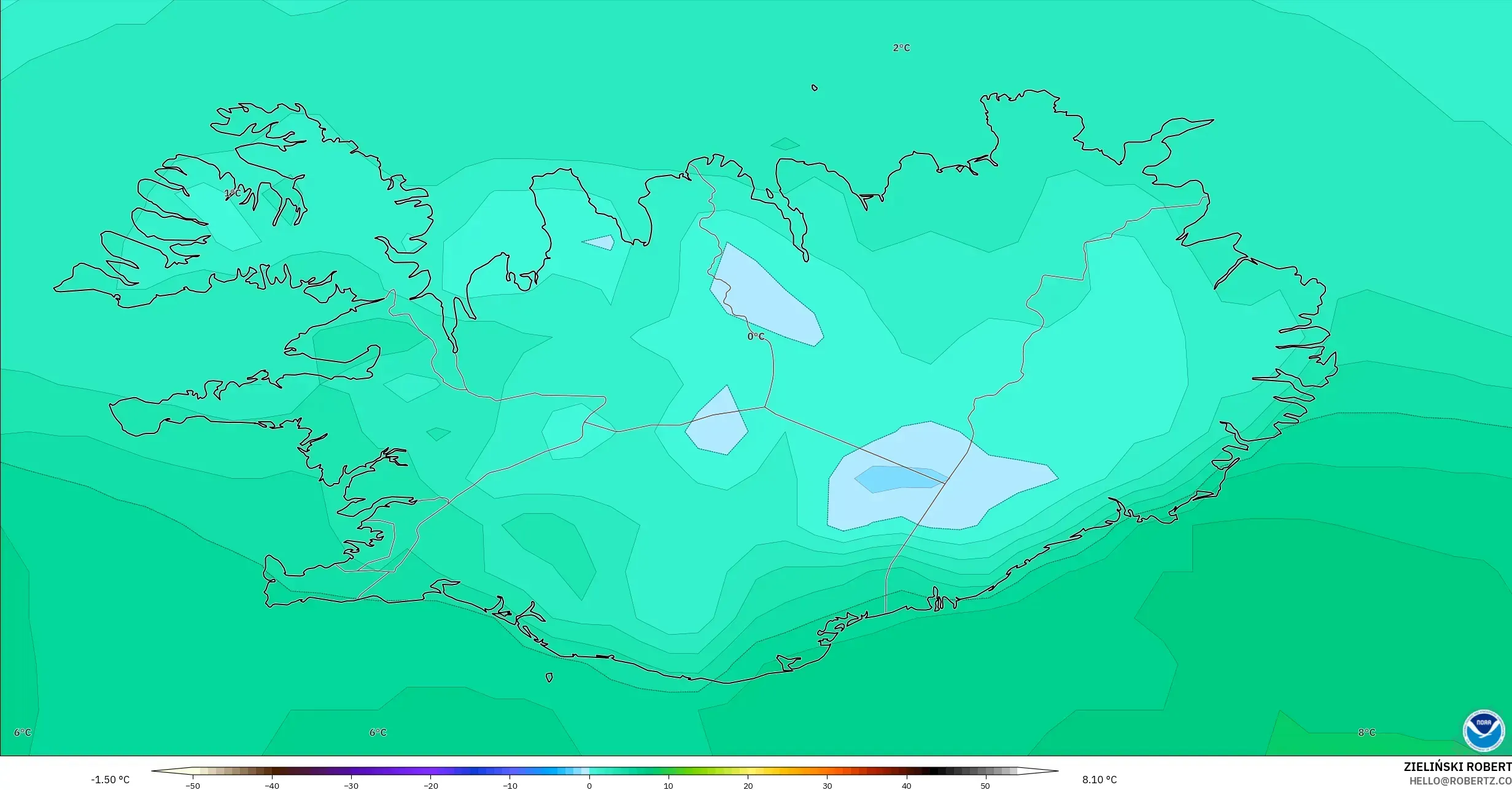 GFS نموذج - آيسلندا, نقطة الندى 2 م