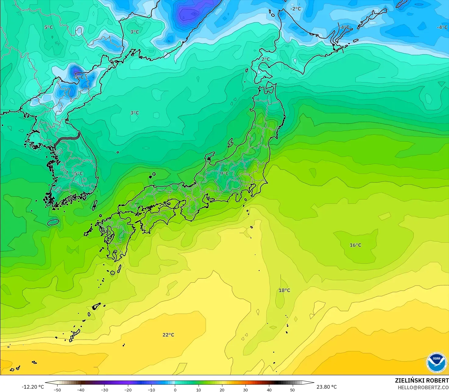 GFS نموذج - اليابان, نقطة الندى 2 م