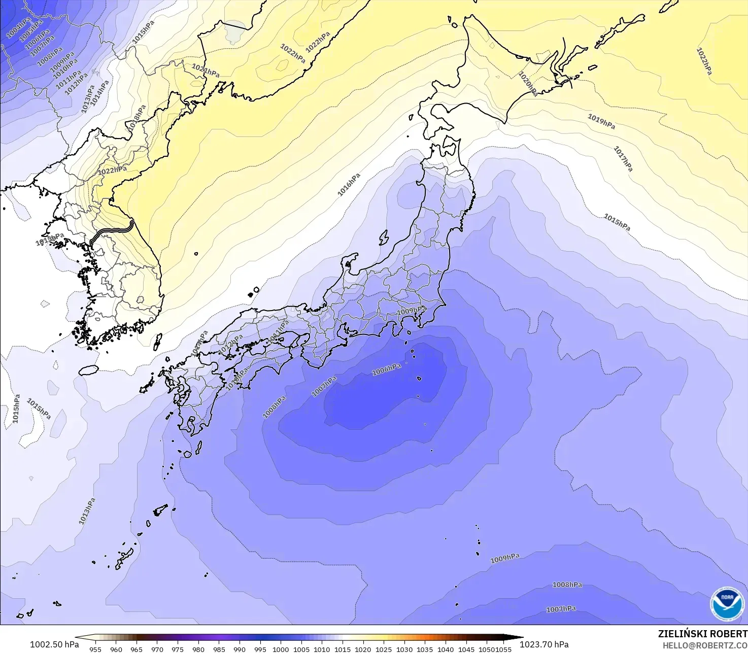 GFS نموذج - اليابان, الضغط