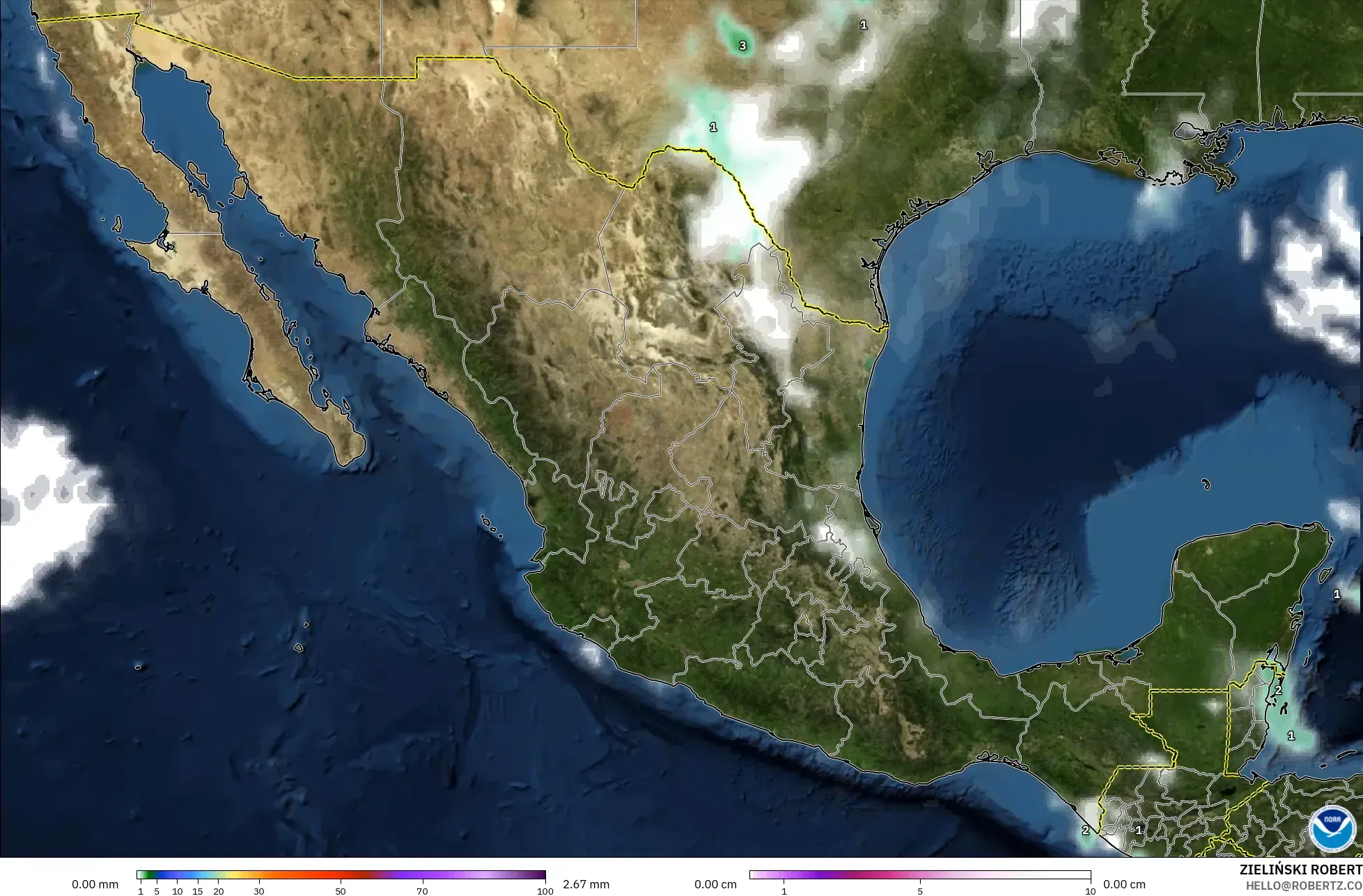 GFS نموذج - المكسيك, الهطول والغيوم والضغط