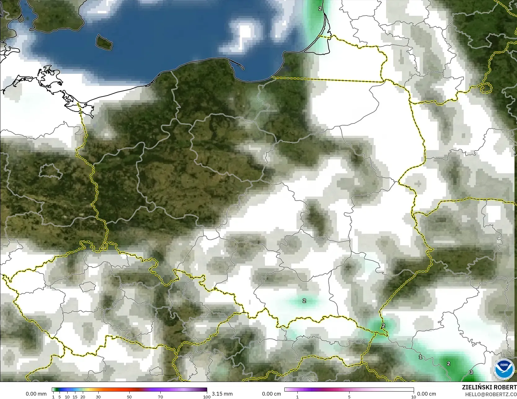 GFS نموذج - بولندا, الهطول والغيوم والضغط
