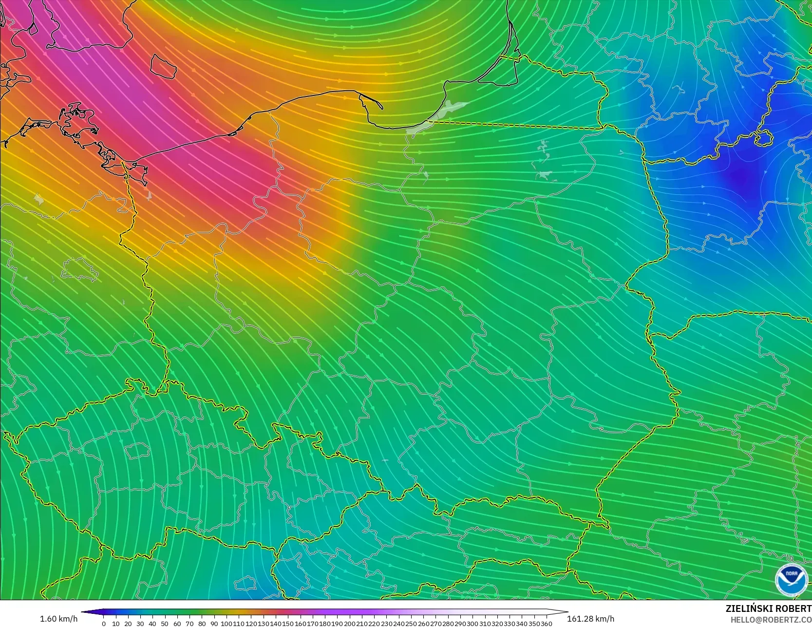 GFS نموذج - بولندا, رياح 300 hPa (تيار نفاث)