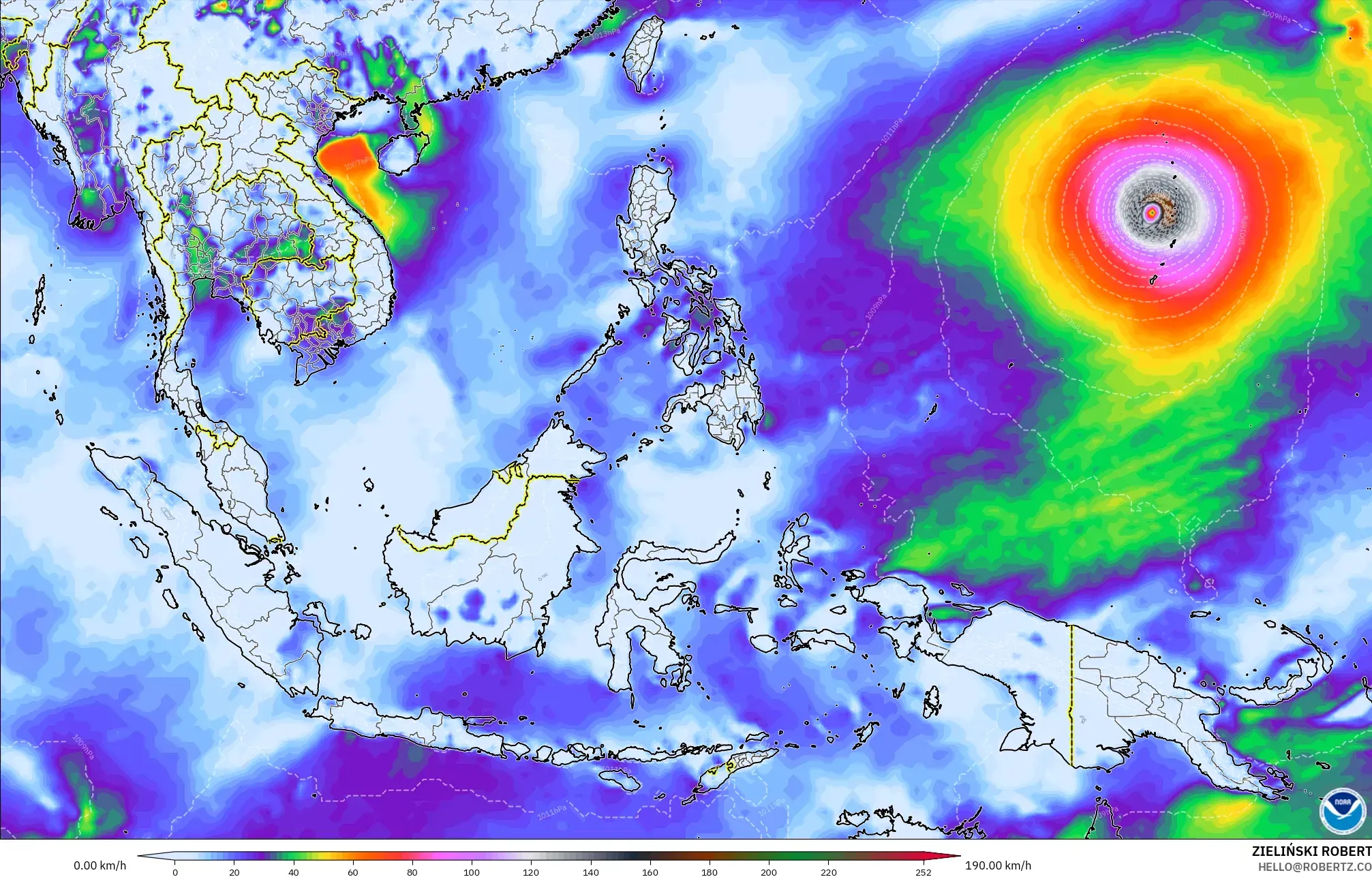 GFS نموذج - جنوب شرق آسيا, أقصى هبة