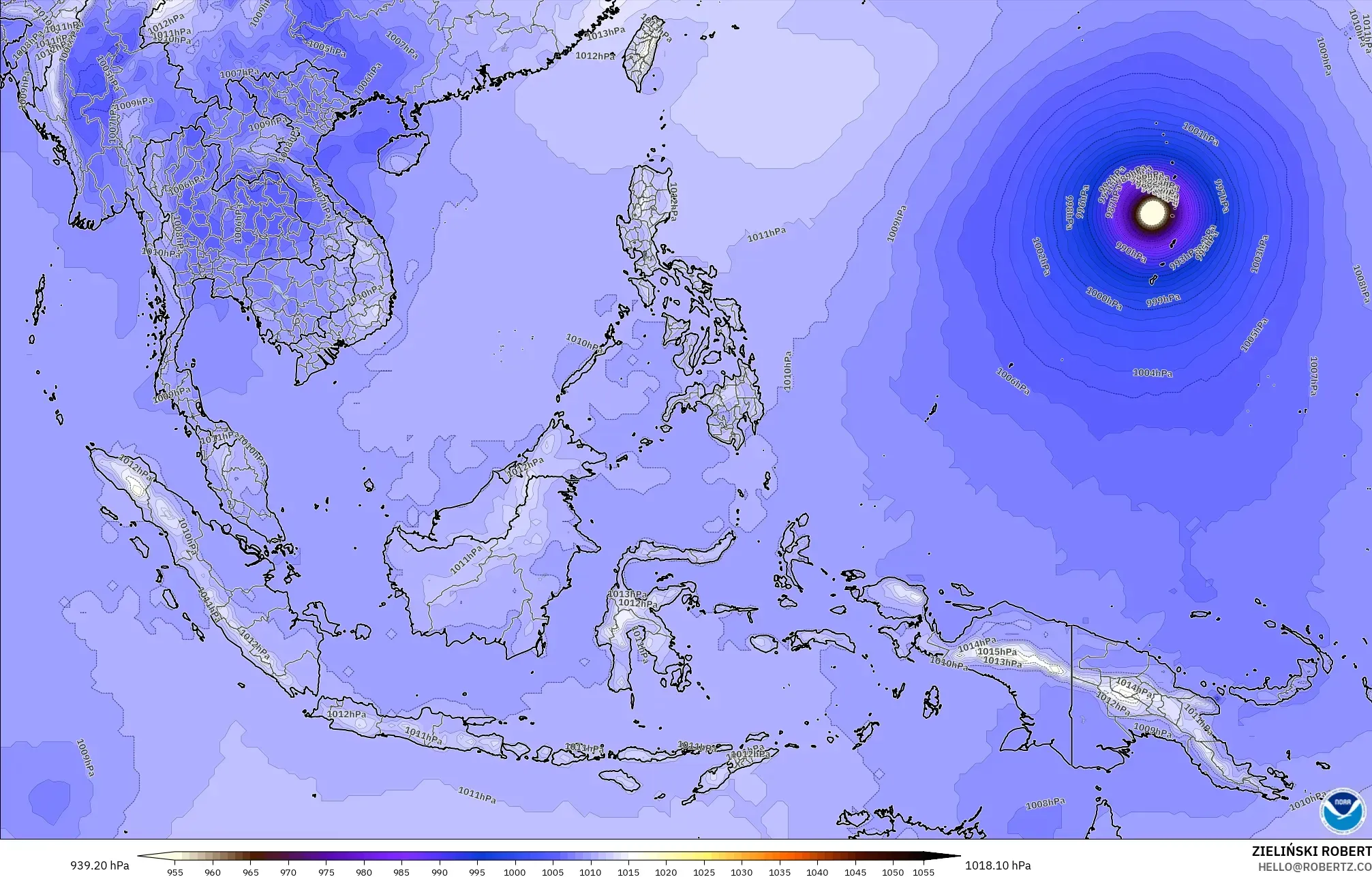 GFS نموذج - جنوب شرق آسيا, الضغط