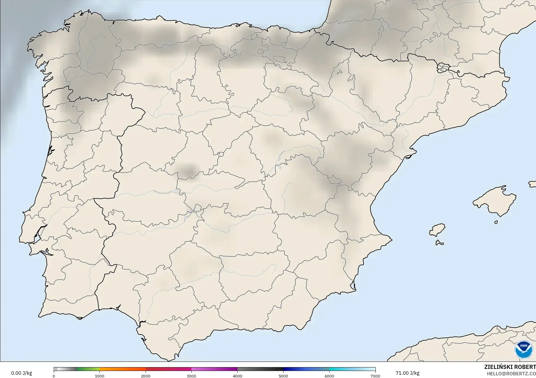 GFS نموذج - إسبانيا, CAPE