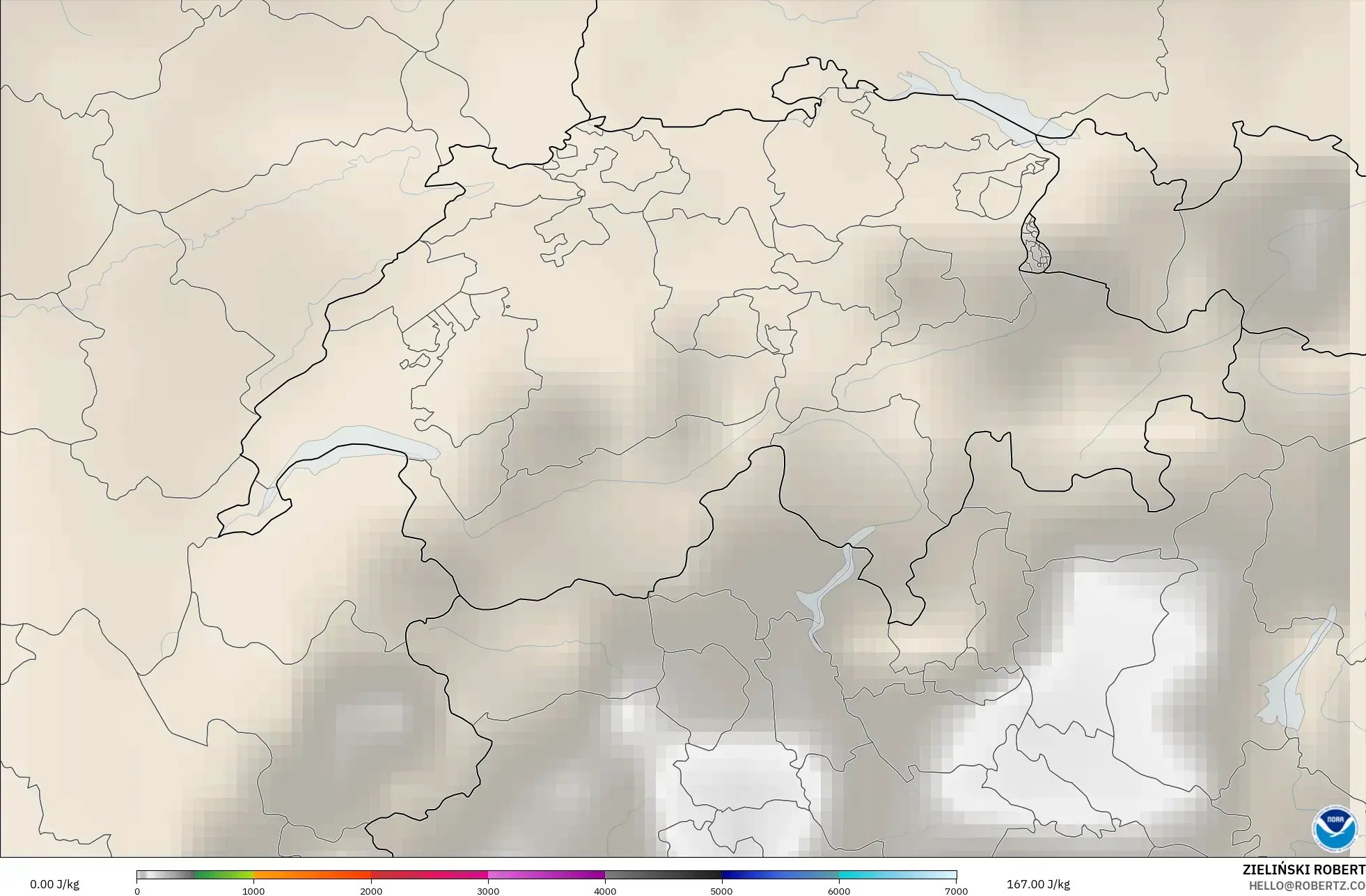 GFS نموذج - سويسرا, CAPE