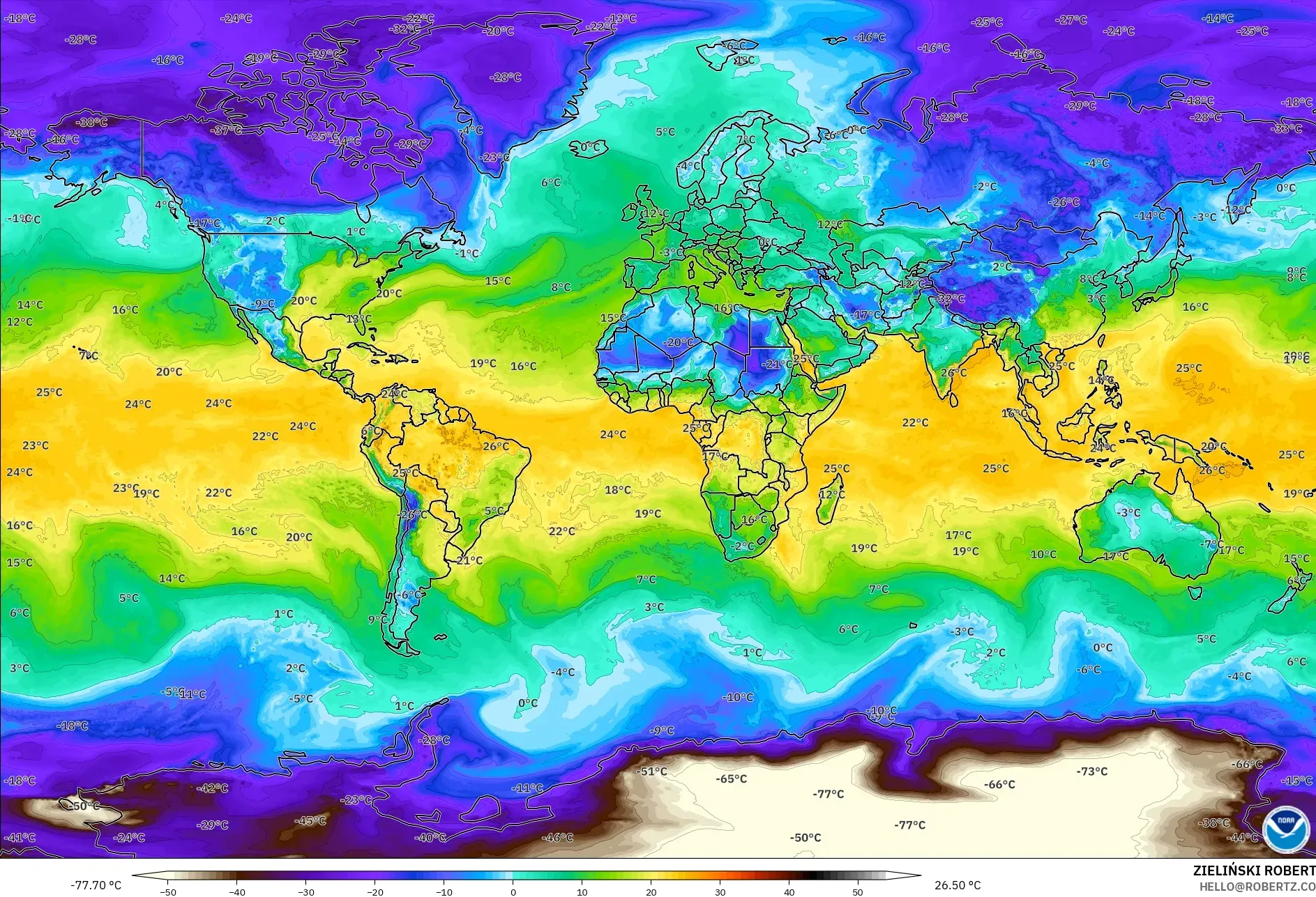 GFS نموذج - العالم, نقطة الندى 2 م