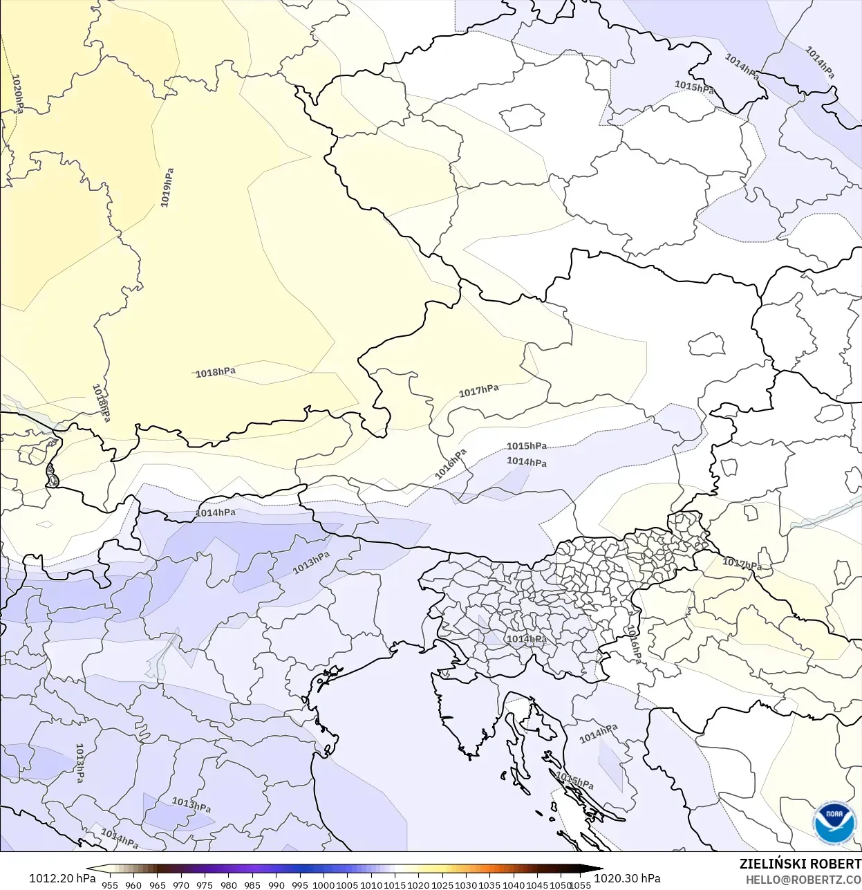 GFS model - Austria, Pressure
