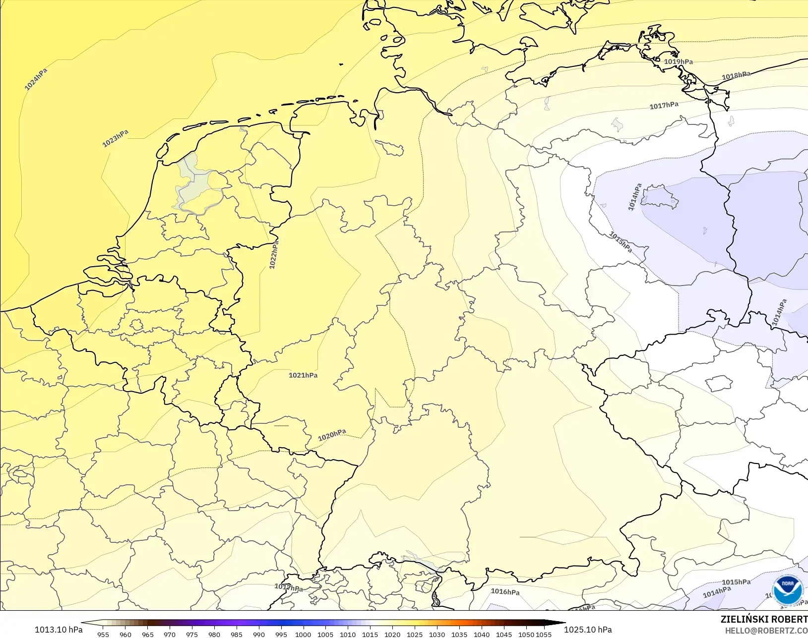 GFS model - Germany, Pressure