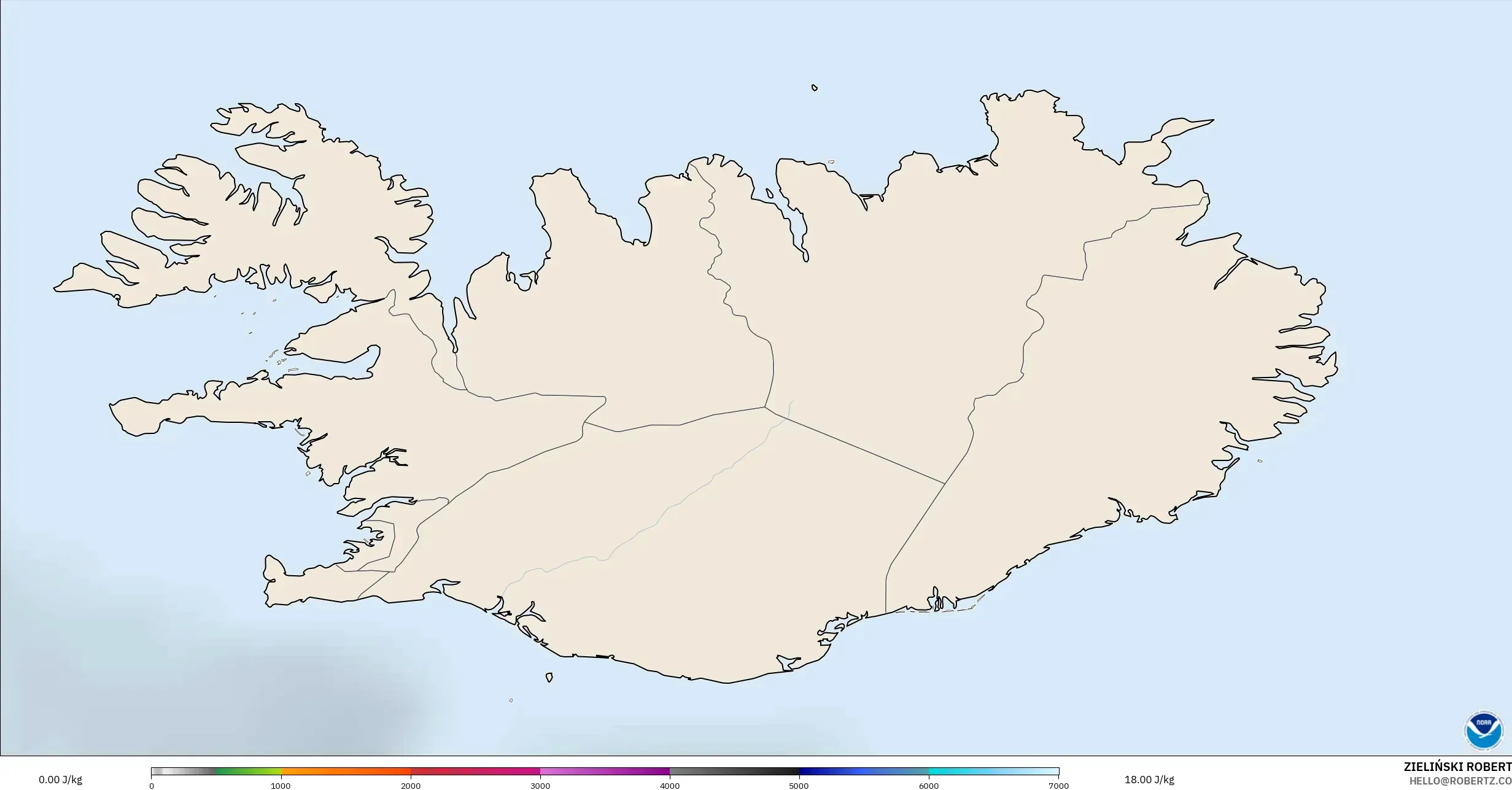 GFS model - Iceland, CAPE