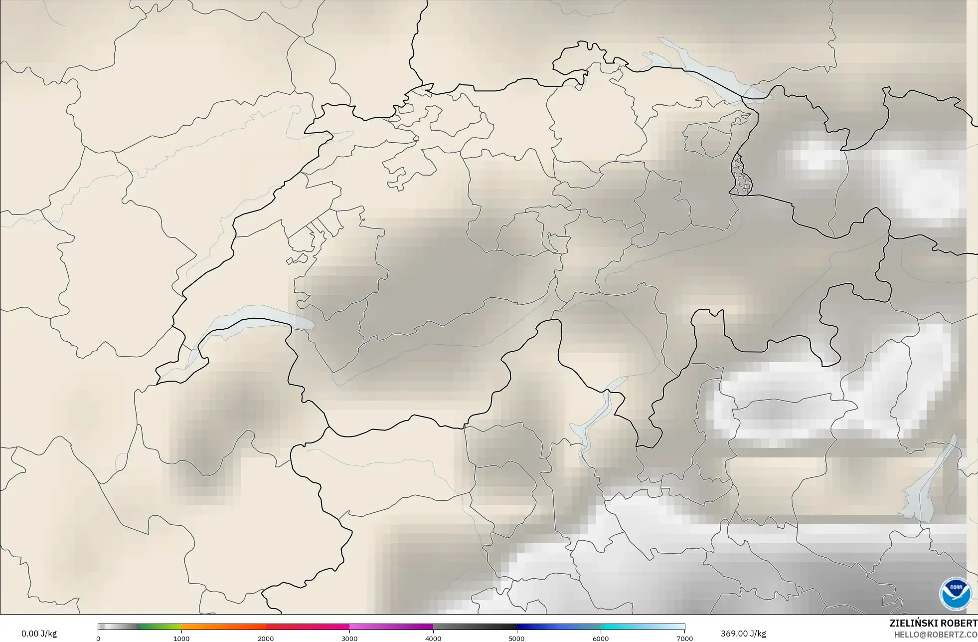 GFS model - Switzerland, CAPE