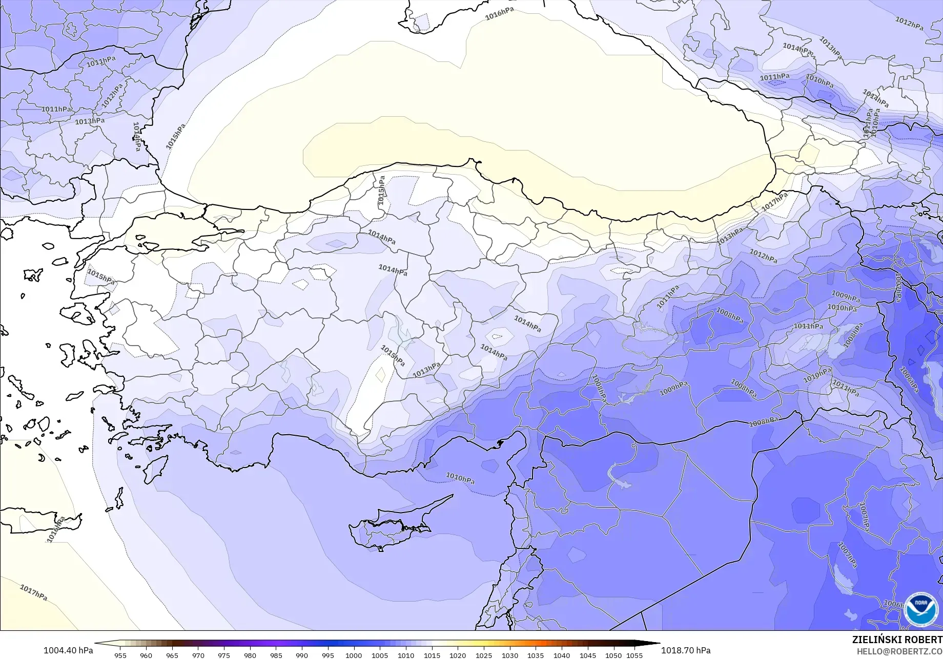 GFS model - Turkey, Pressure