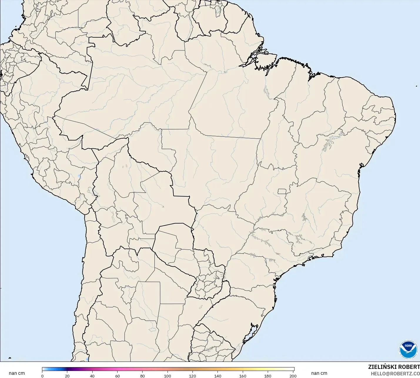 GFS model - Brazil, Snow Depth