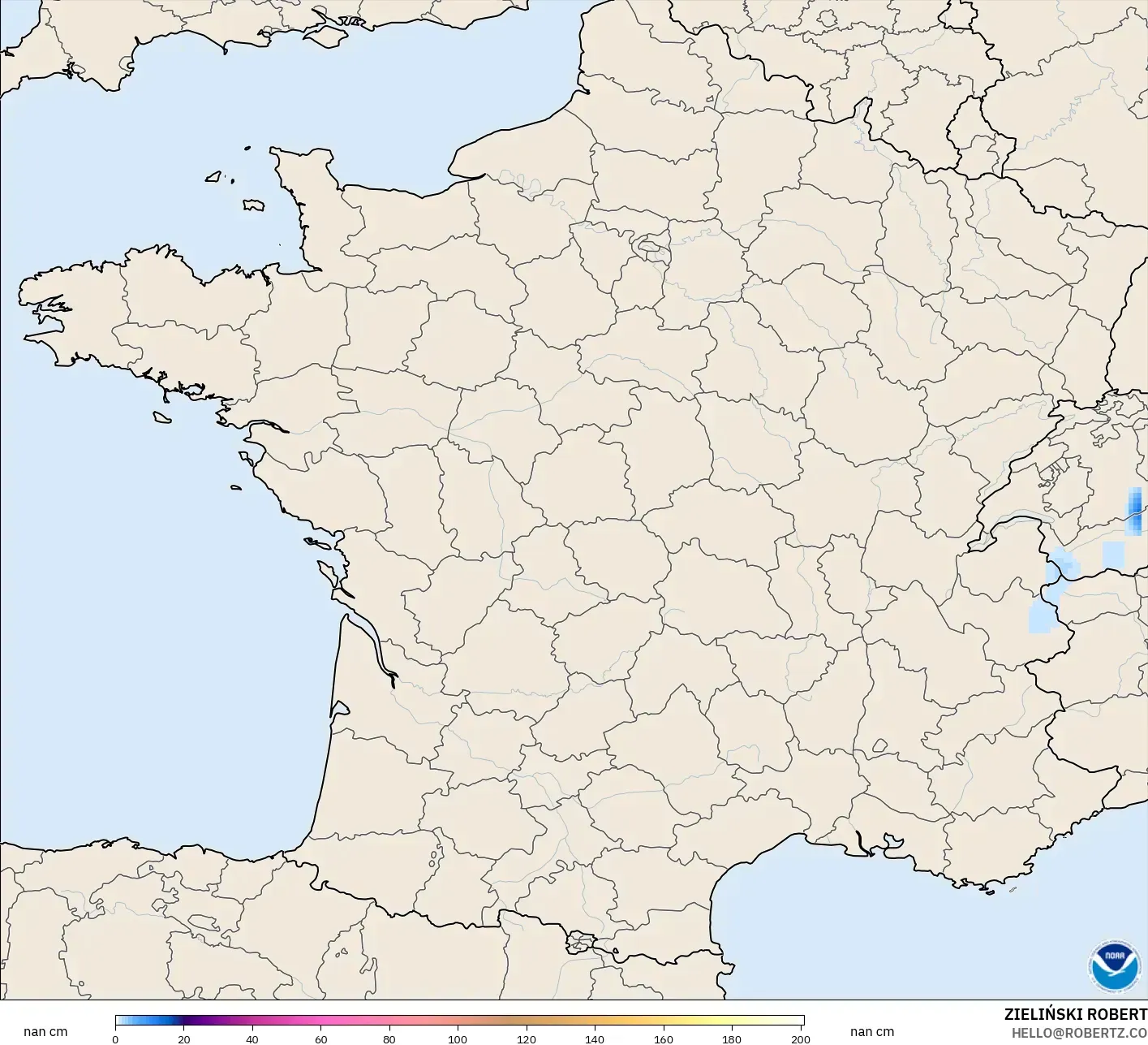 GFS model - France, Snow Depth