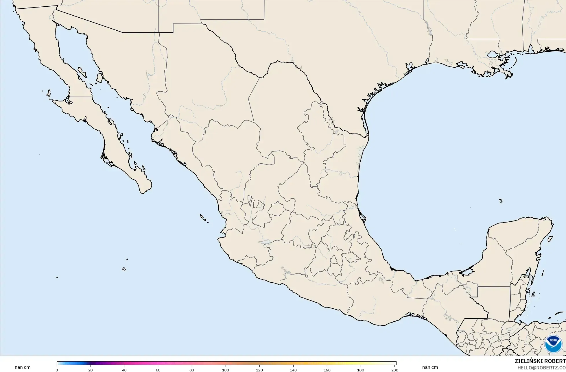 GFS model - Mexico, Snow Depth