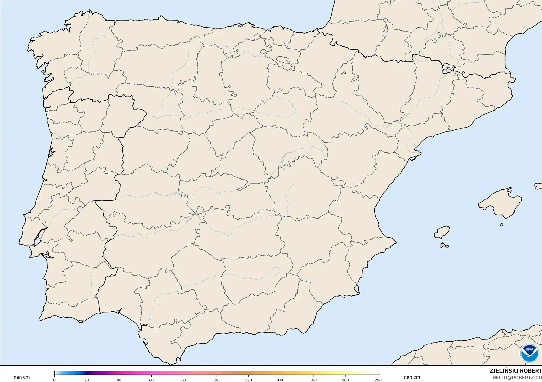 GFS model - Spain, Snow Depth