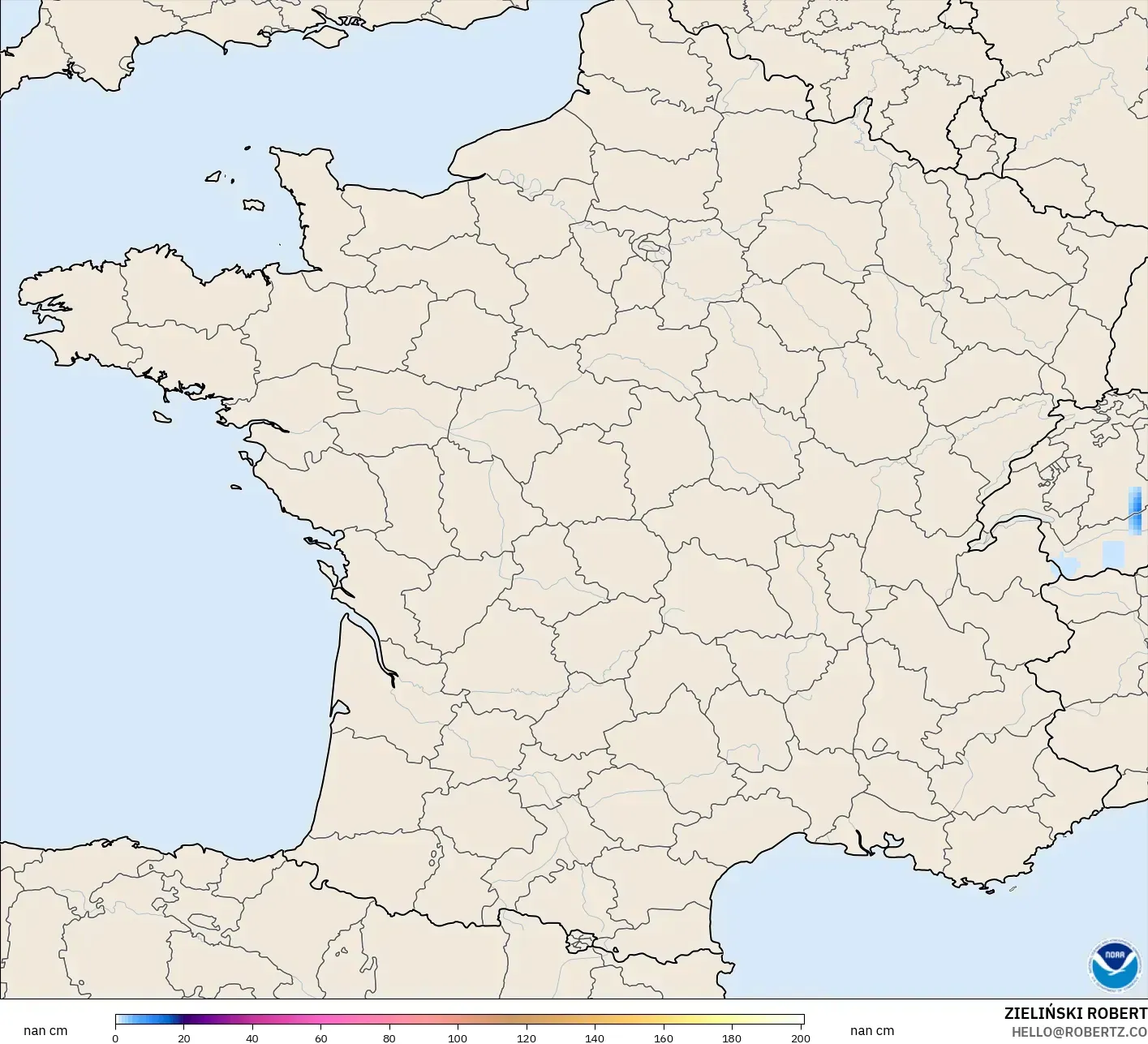 GFS model - France, Snow Depth