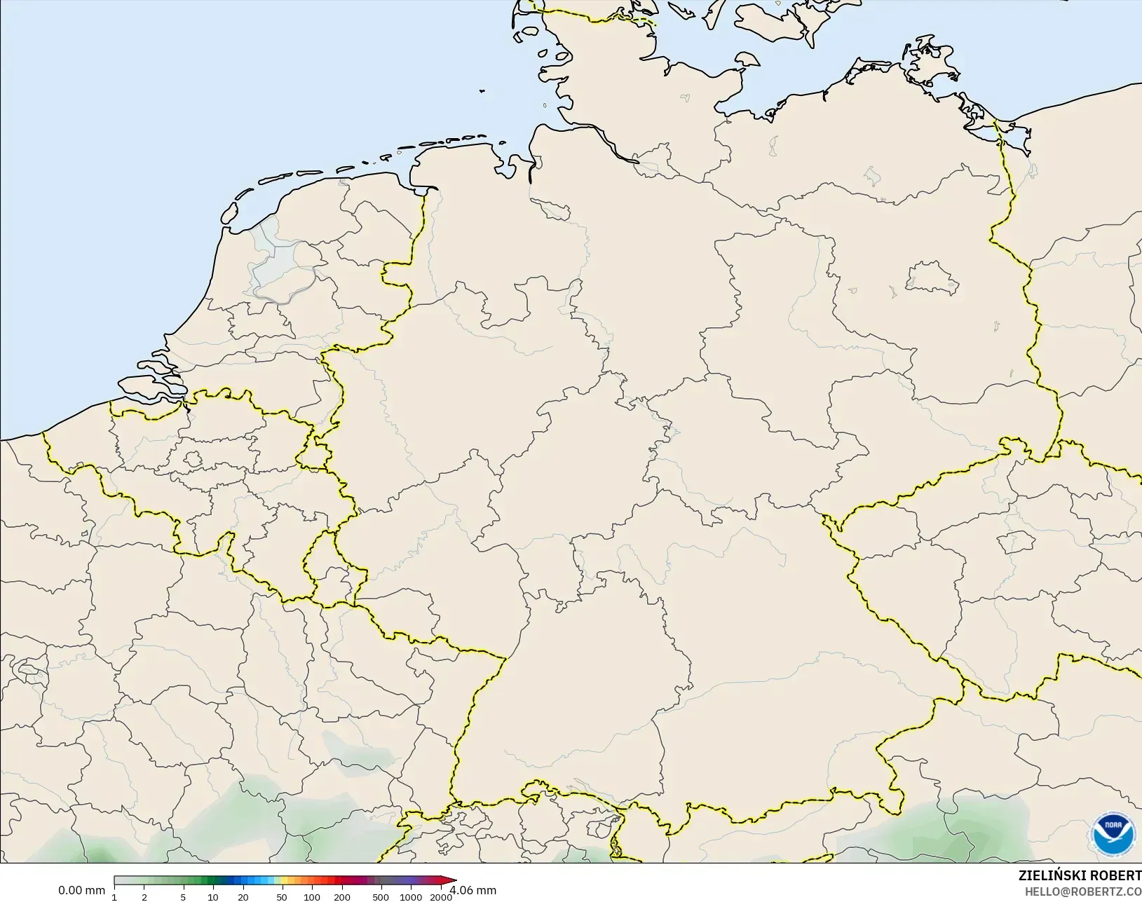 GFS model - Germany, Precipitation Accumulation