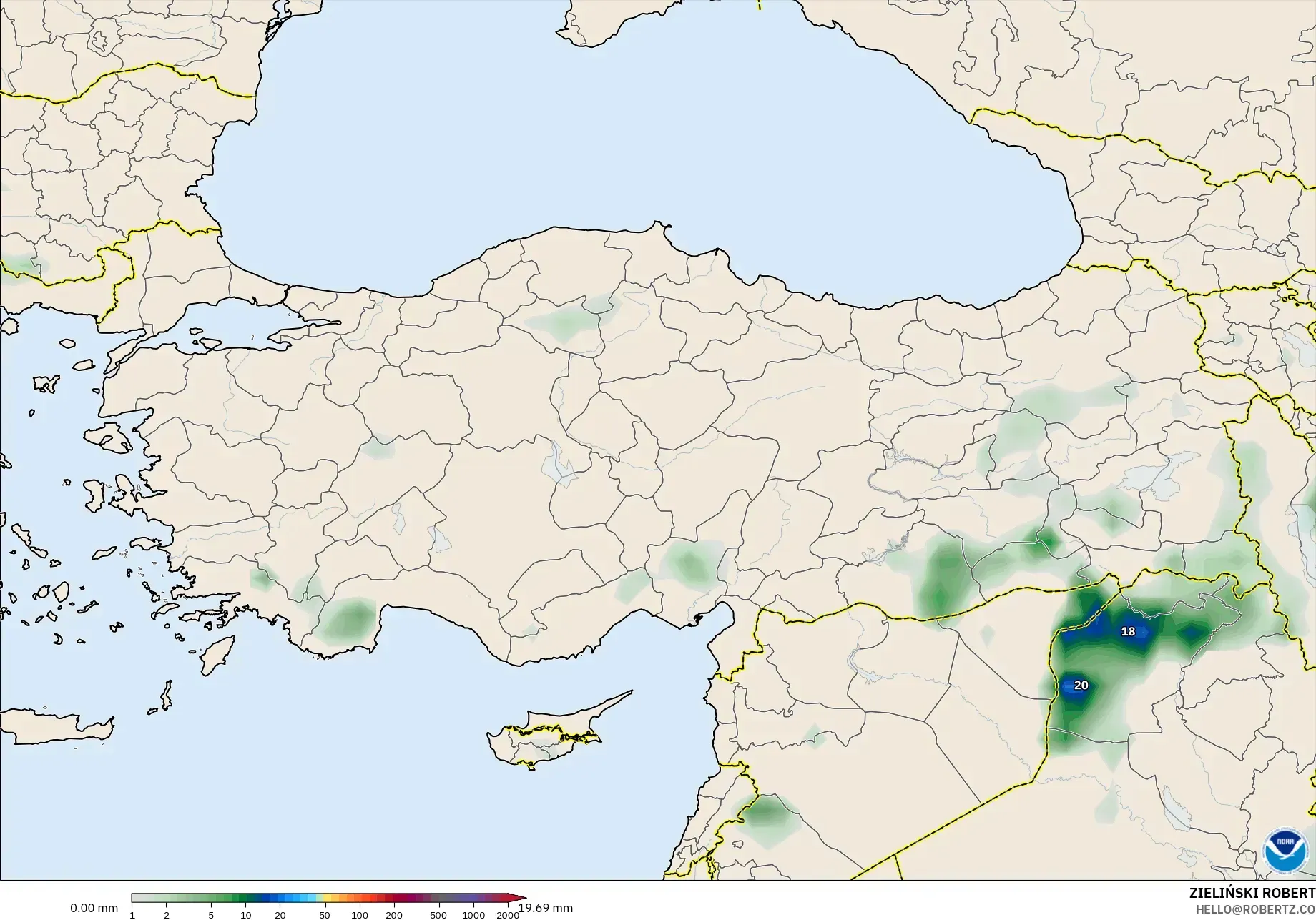 GFS model - Turkey, Precipitation Accumulation