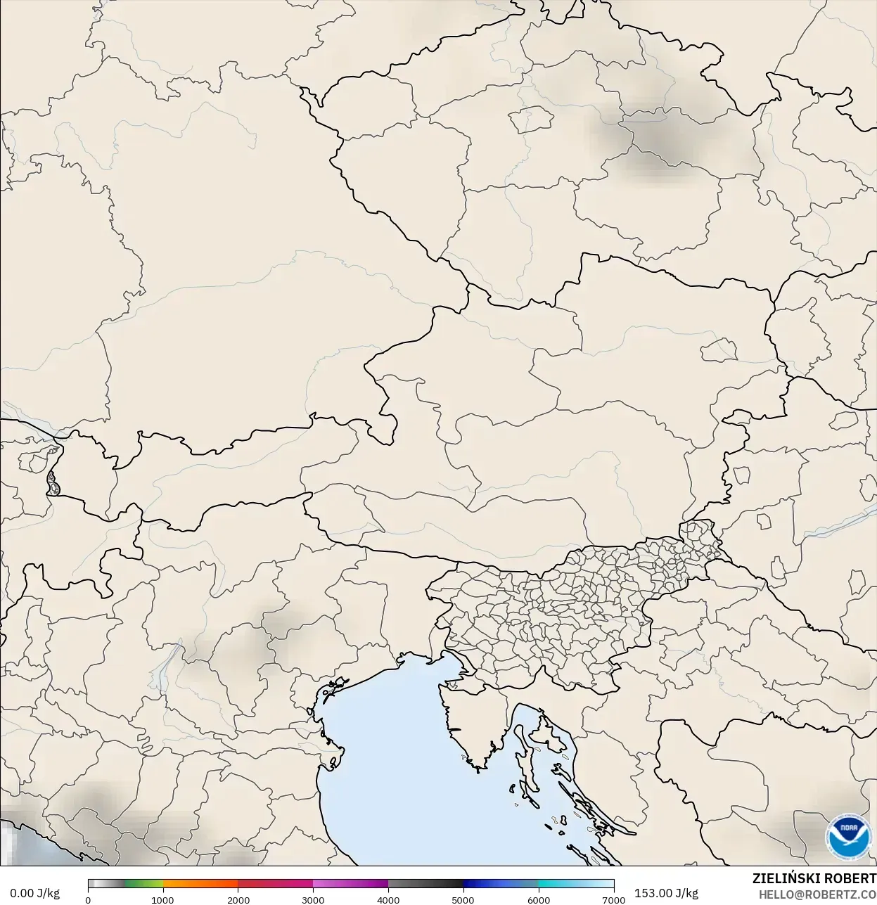GFS model - Austria, CAPE