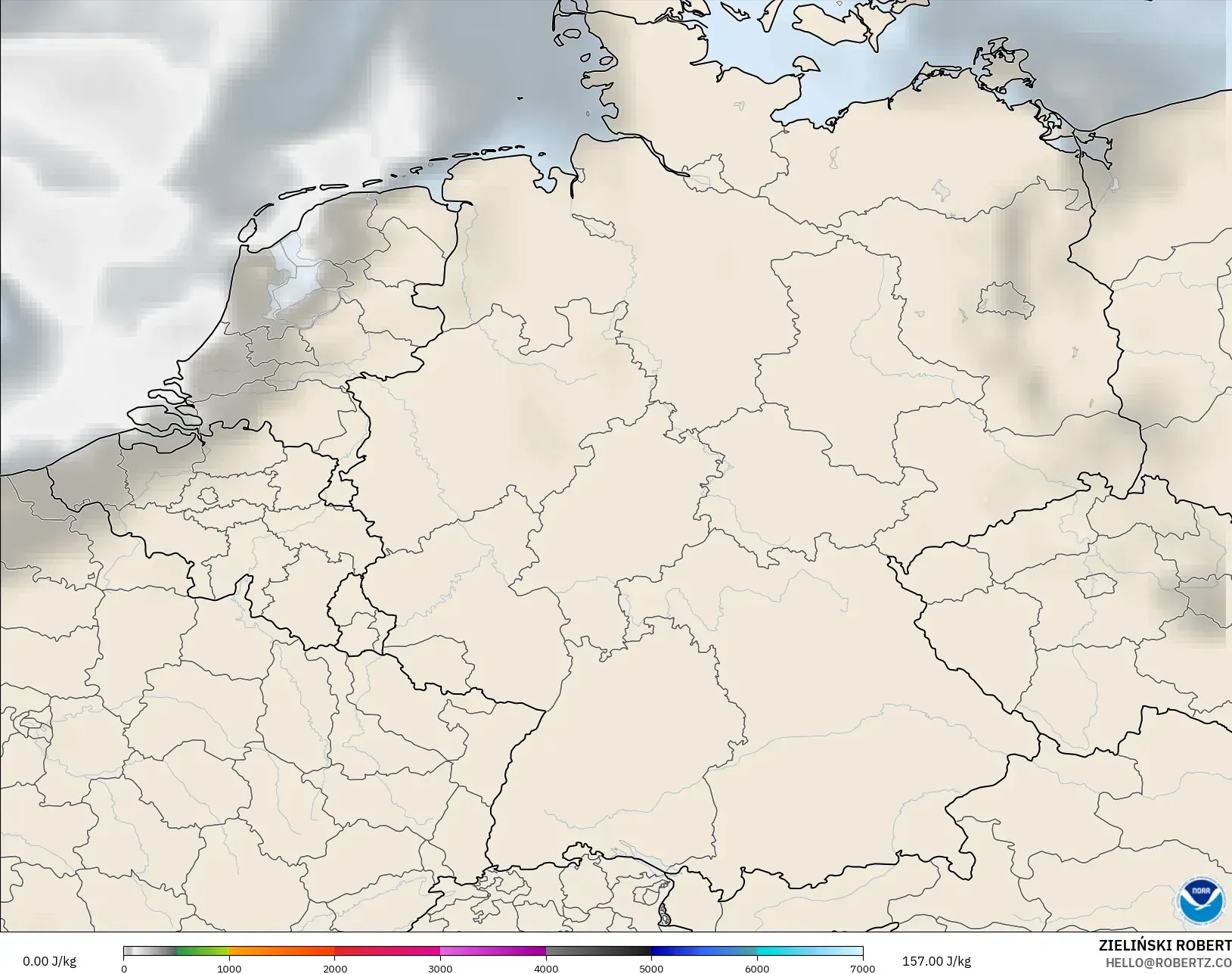 GFS model - Germany, CAPE
