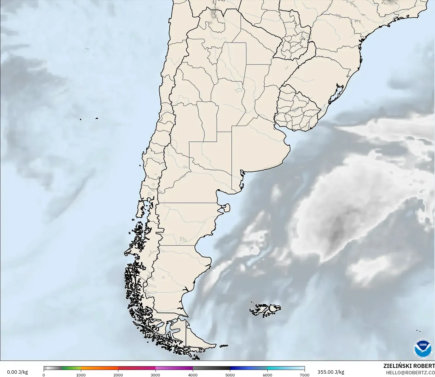 GFS model - Argentina, CAPE