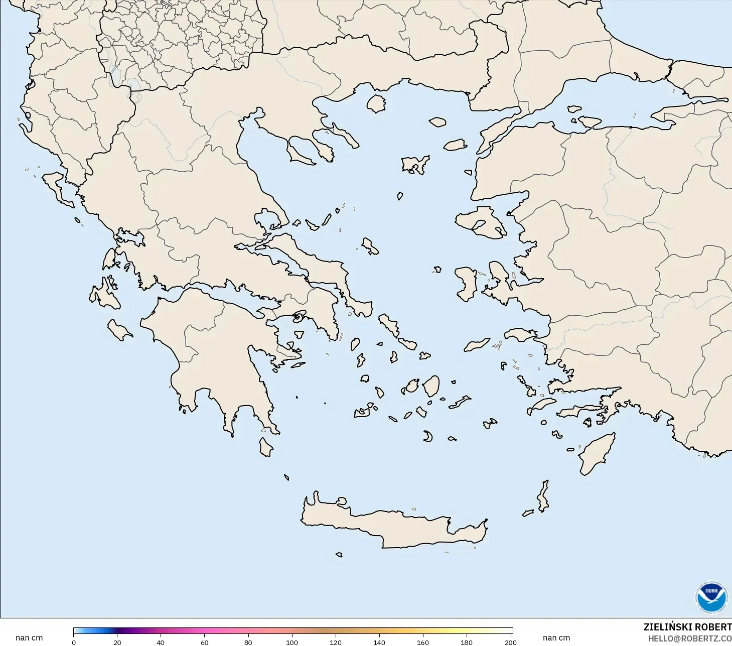 GFS model - Greece, Snow Depth