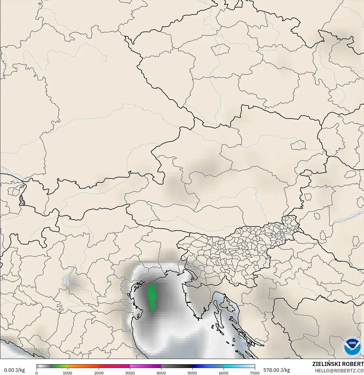 GFS model - Austria, CAPE