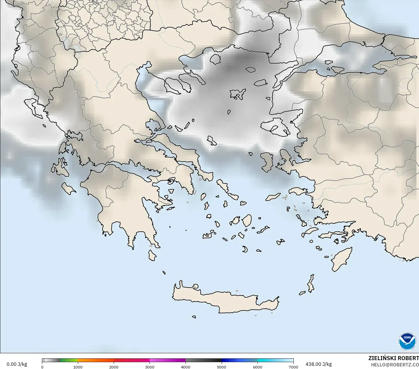 GFS model - Greece, CAPE
