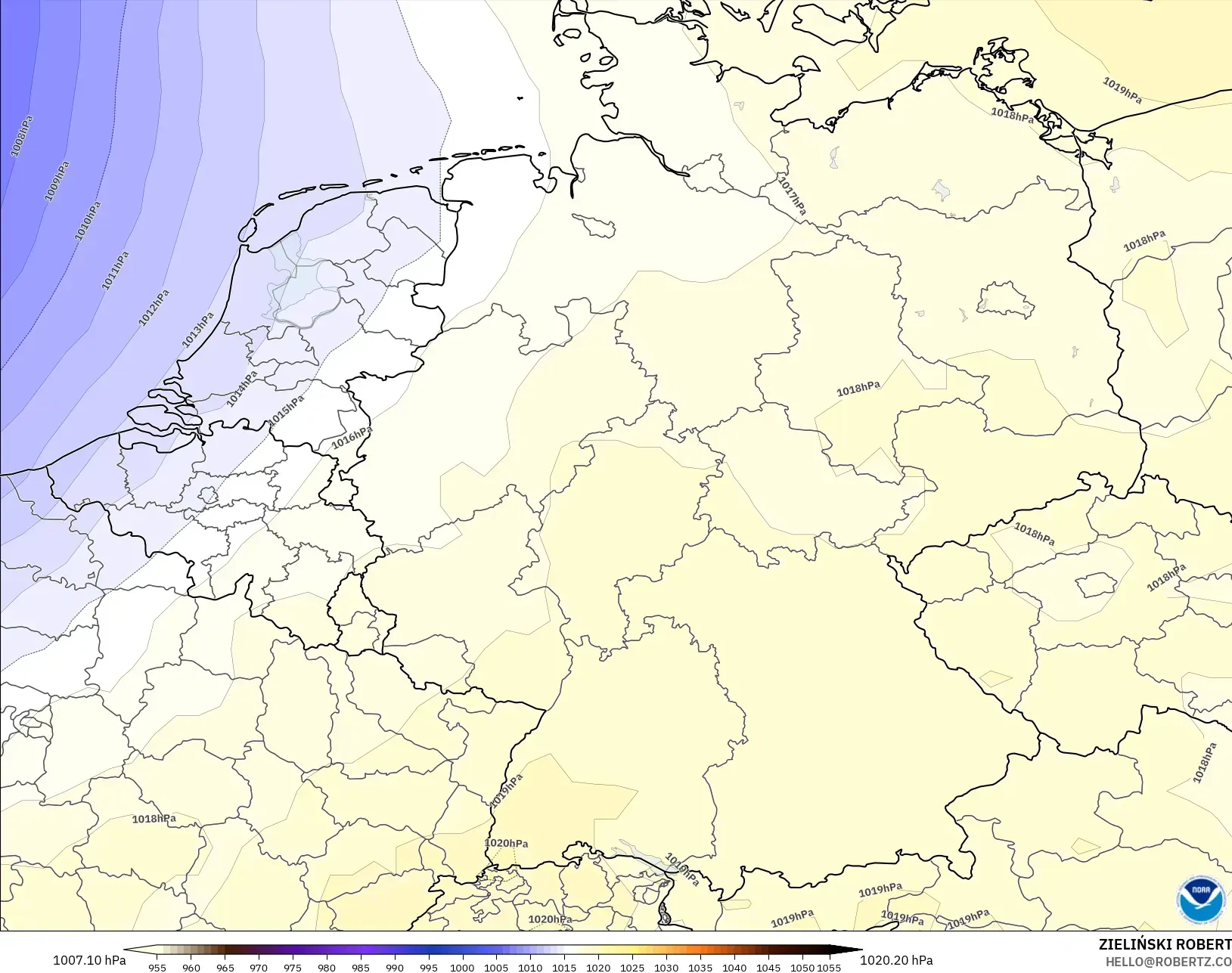 GFS model - Germany, Pressure