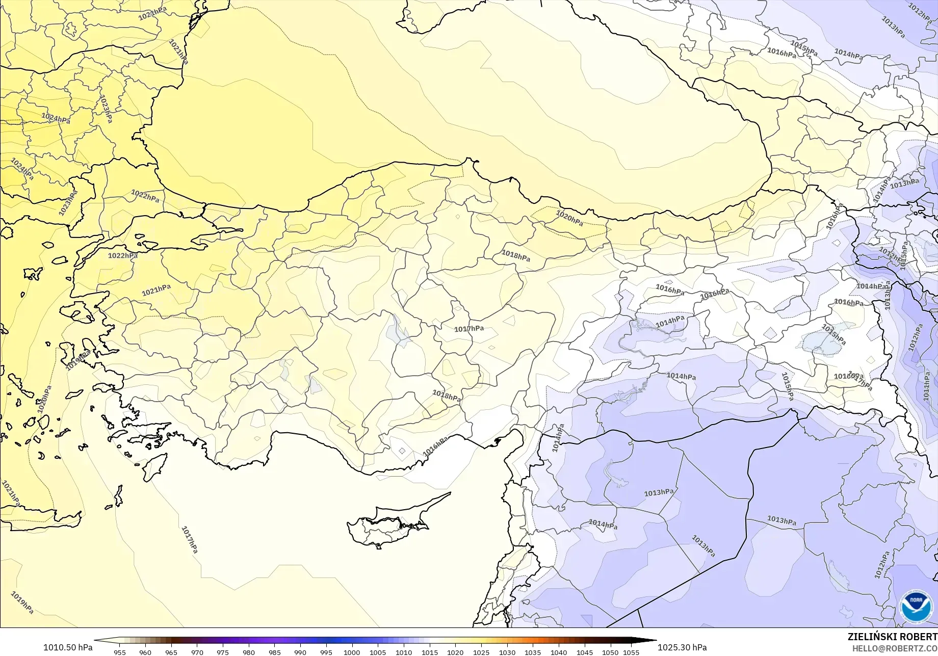 GFS model - Turkey, Pressure
