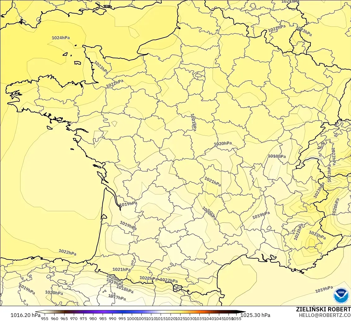 GFS model - France, Pressure