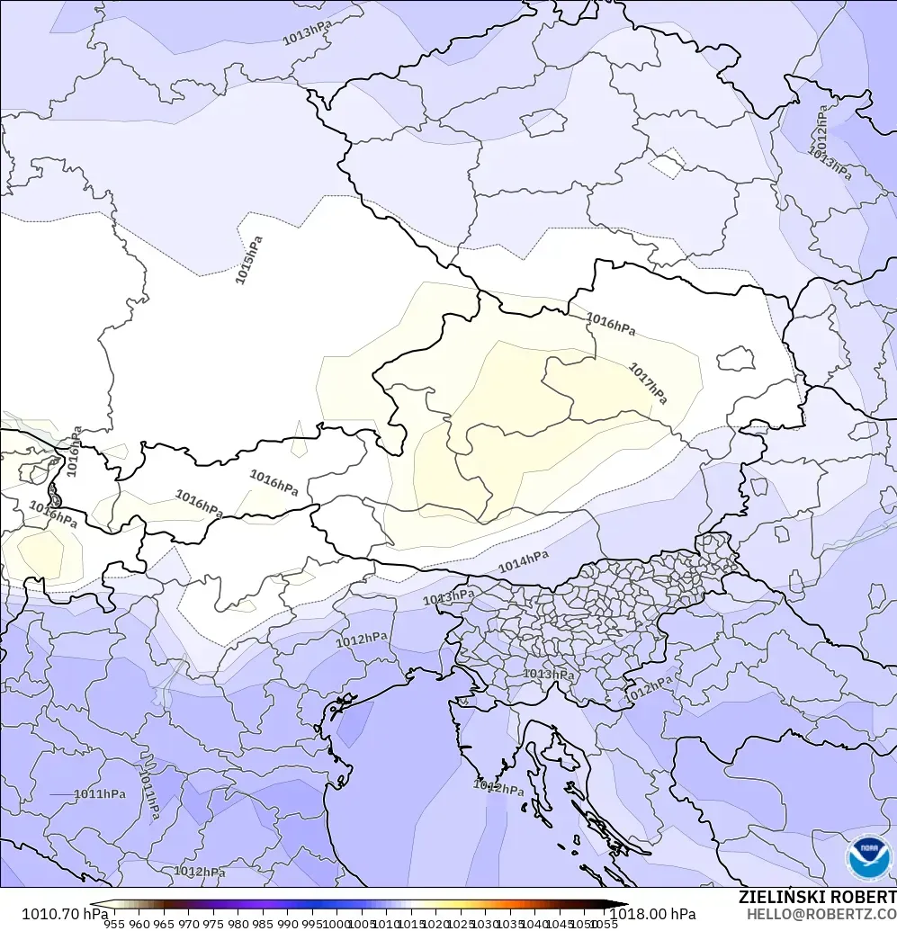 GFS model - Austria, Pressure