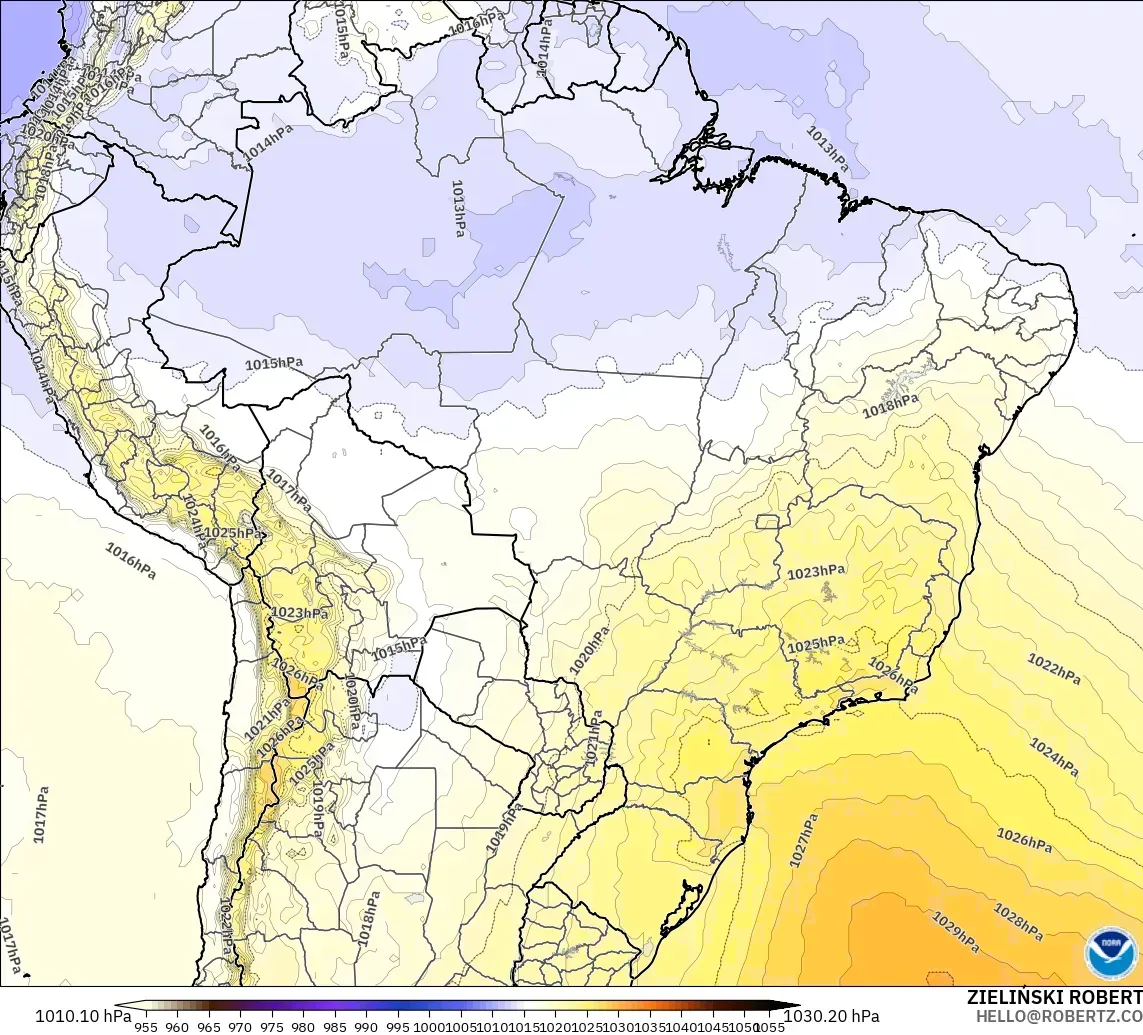 GFS model - Brazil, Pressure