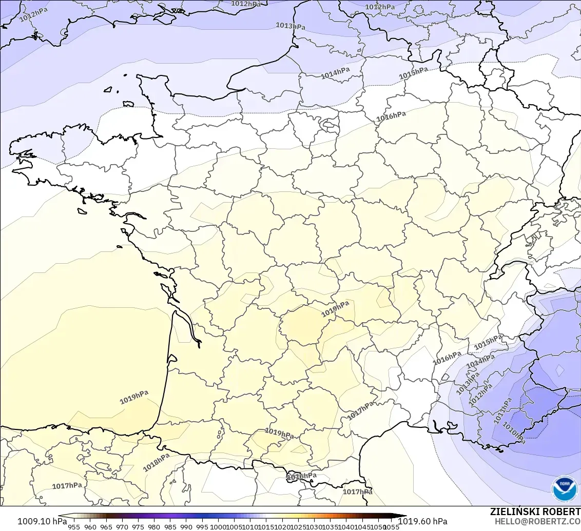 GFS model - France, Pressure